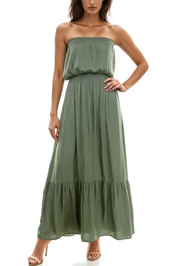 Socialite Strapless Tiered Maxi Dress