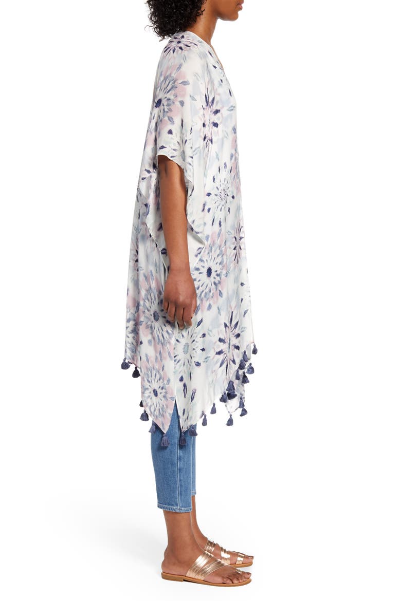 Print Tassel Duster, Alternate, color, BLUE KALEIDOSCOPE PRINT