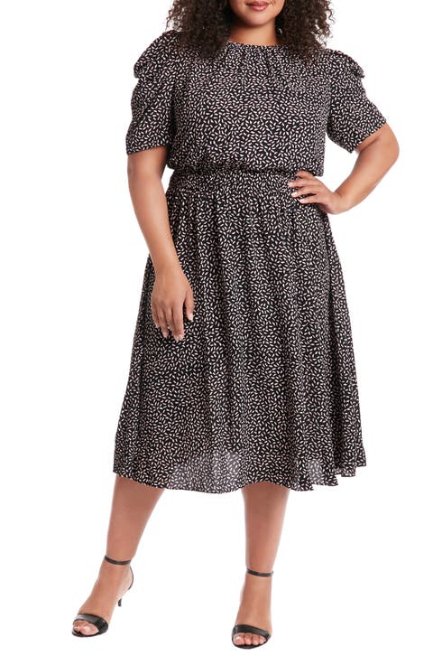 Short Sleeve Midi Dress (Plus)