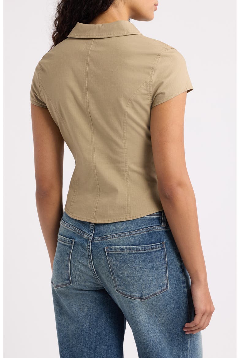 Blake Military Short Sleeve Top, Alternate, color, KHAKI