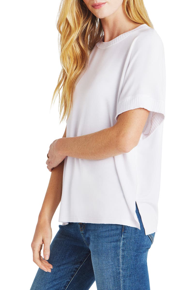 Splendid Supersoft Short Sleeve Sweatshirt, Alternate, color, Fresh White