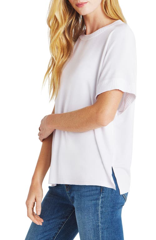 Splendid Supersoft Short Sleeve Sweatshirt In Fresh White