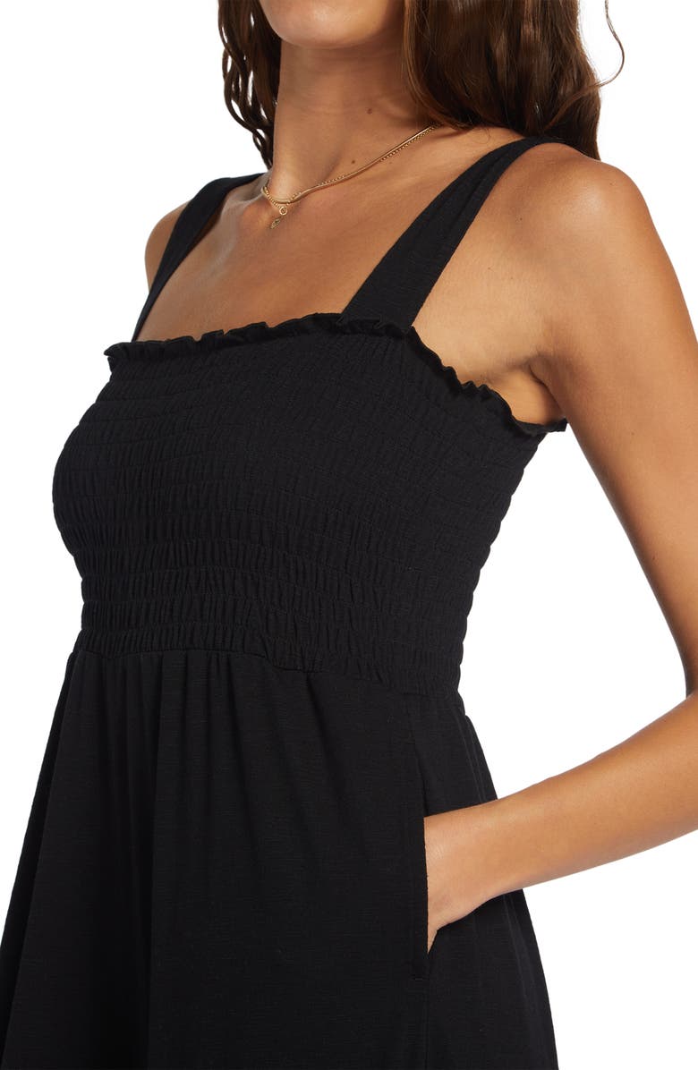 Roxy Just Passing By Smocked Bodice Jumpsuit, Alternate, color,