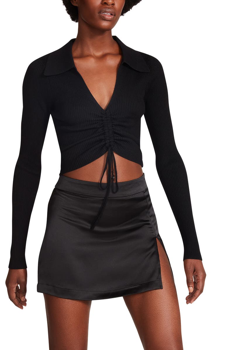 Steve Madden Maggie Cinch Waist Long Sleeve Top, Alternate, color, 