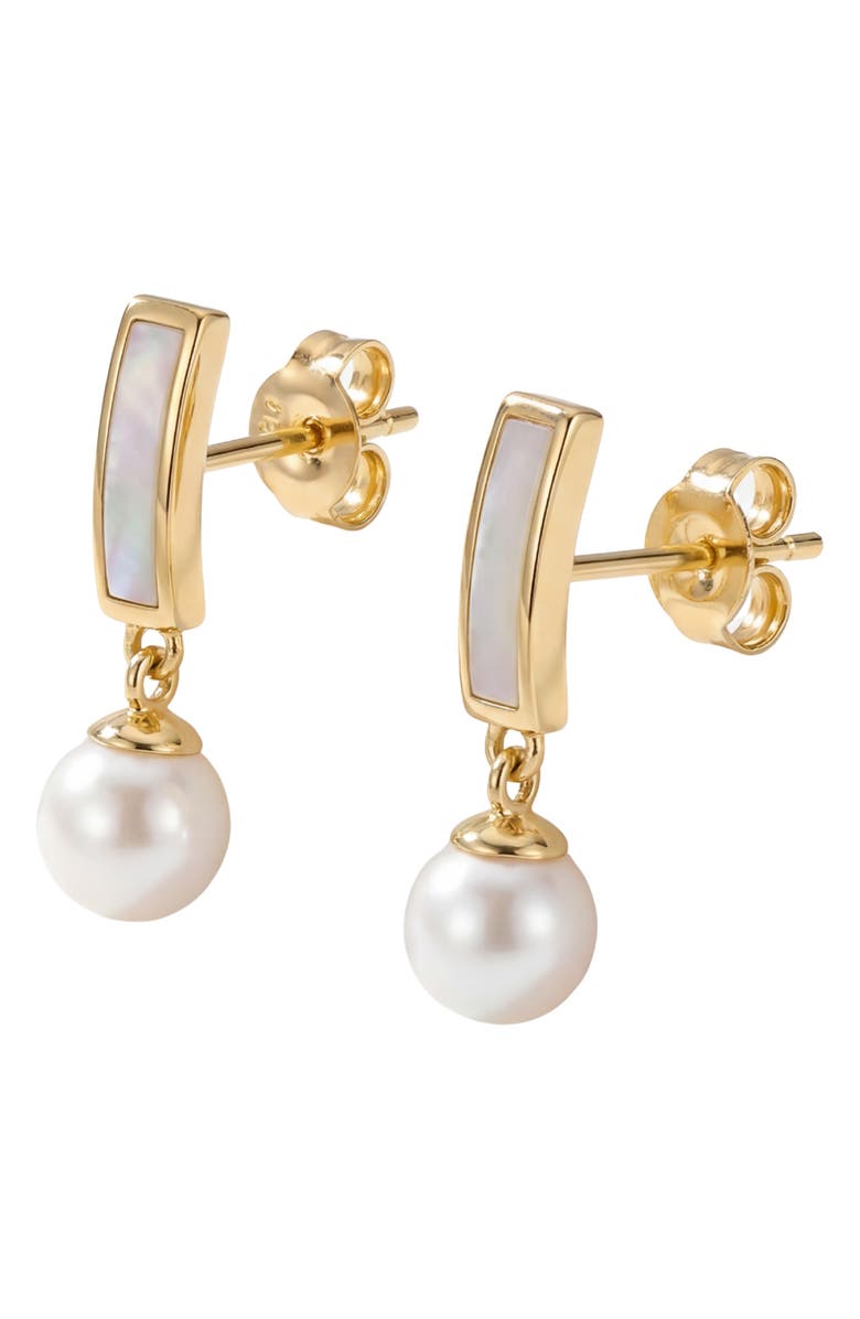ARGENTO VIVO Mother-of-Pearl & Cultured Pearl Drop Earrings, Alternate, color, Gold