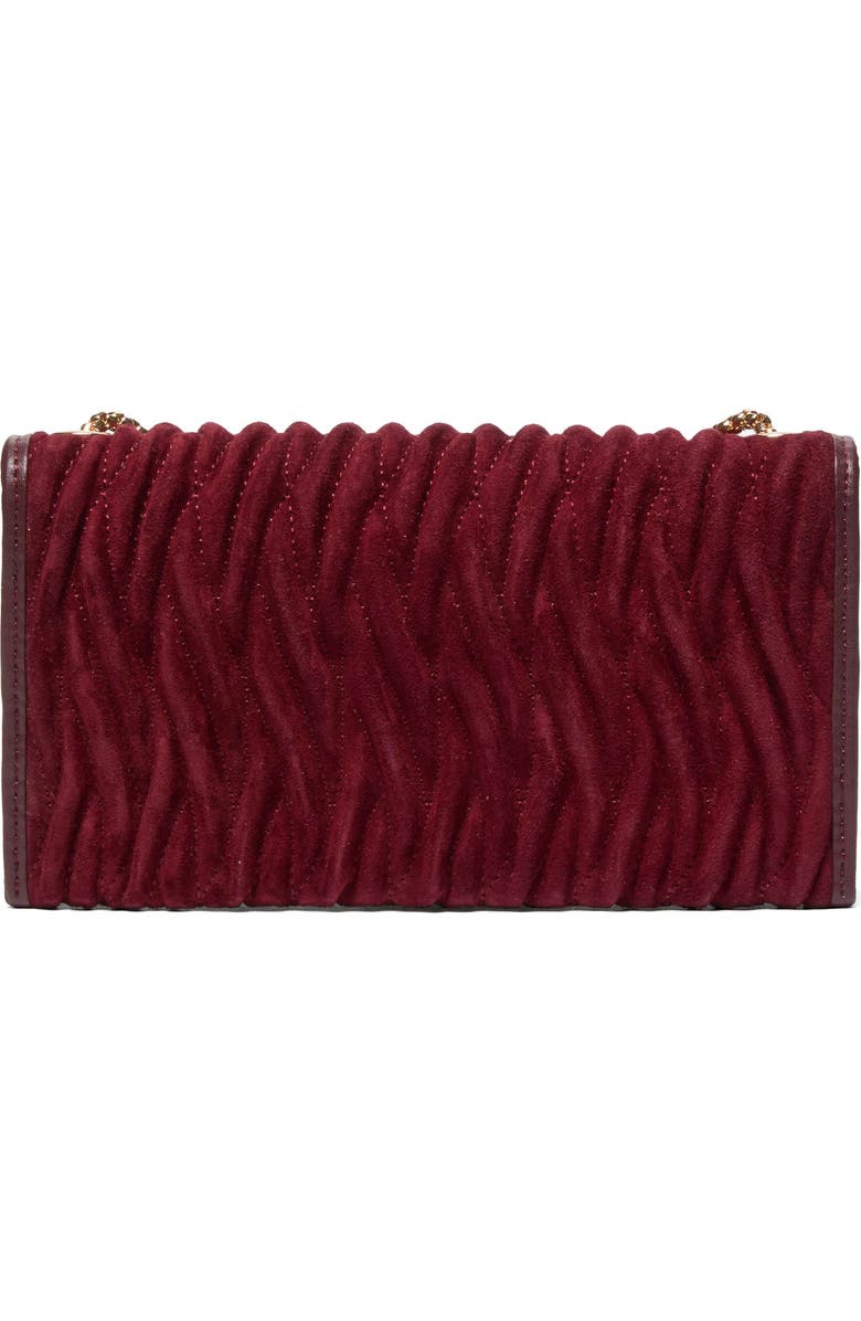 Dune London Strong Convertible Suede Crossbody Bag, Alternate, color, Burgundy