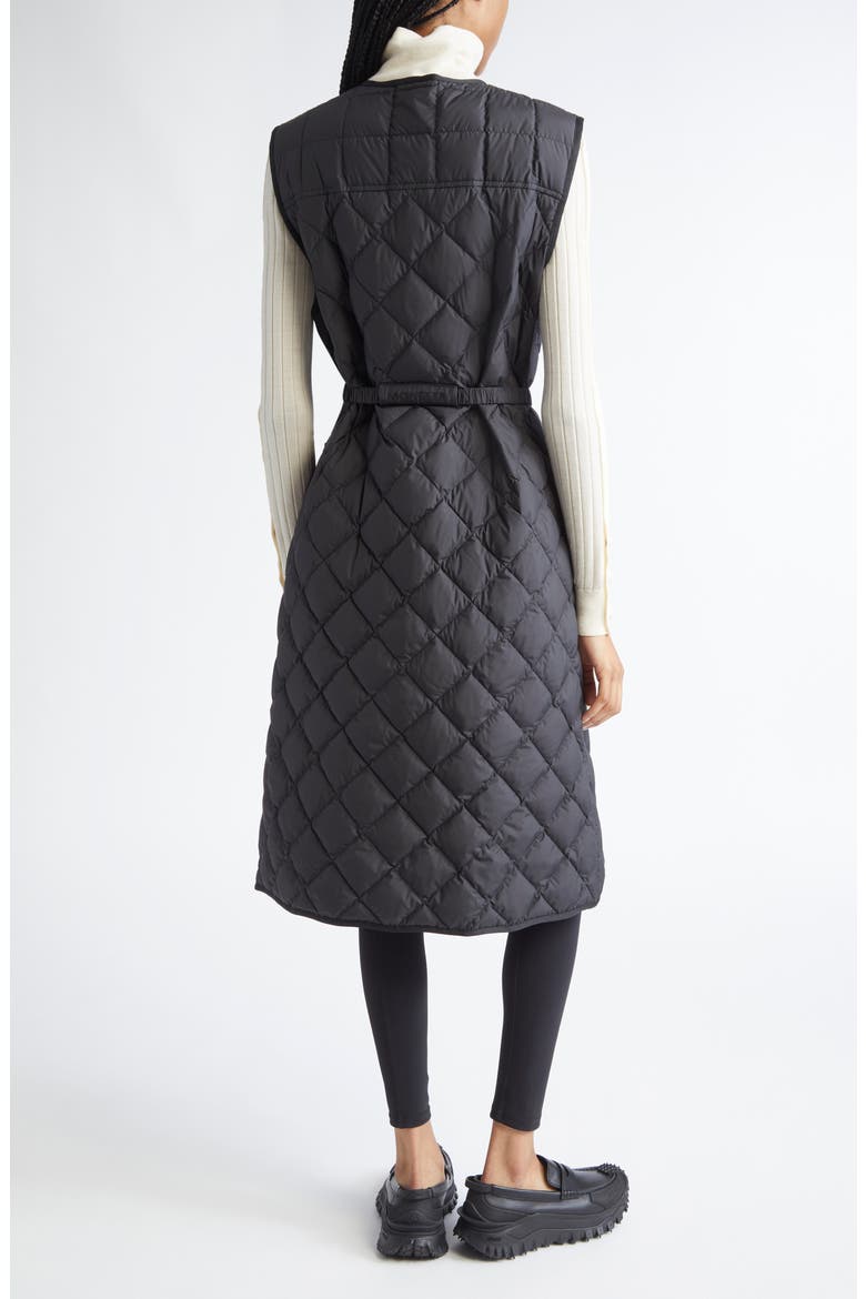 Butor Diamond Quilted Long Down Vest, Alternate, color, BLACK