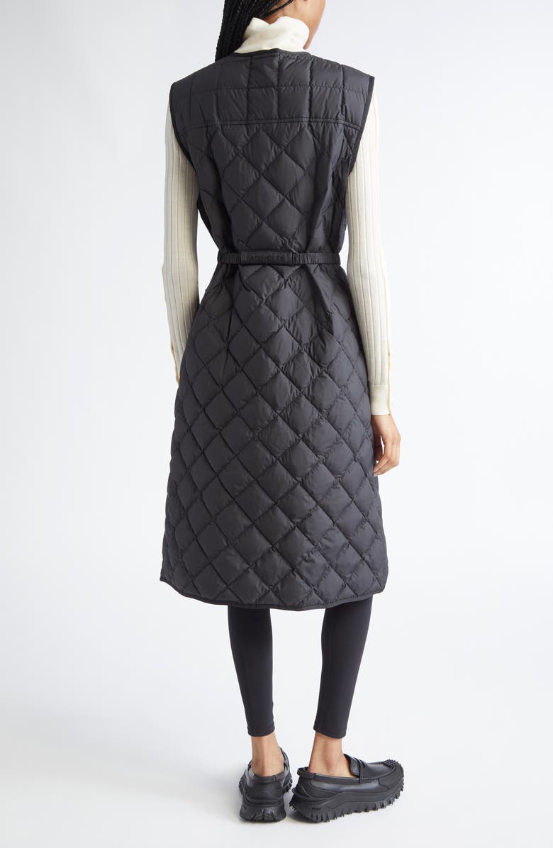Moncler Butor Diamond Quilted Long Down Vest, Alternate, color, Black