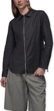 WILDFANG The Essential Long Sleeve Oxford Zip Up Shirt