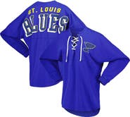FANATICS Women's Fanatics Branded Blue St. Louis Blues Spirit Lace-Up V-Neck Long Sleeve Jersey T-Shirt