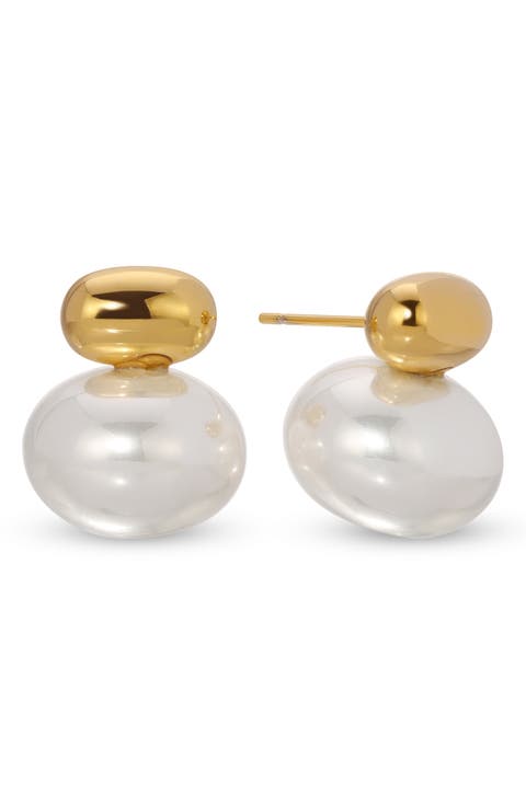 Maria Imitation Pearl Stud Earrings