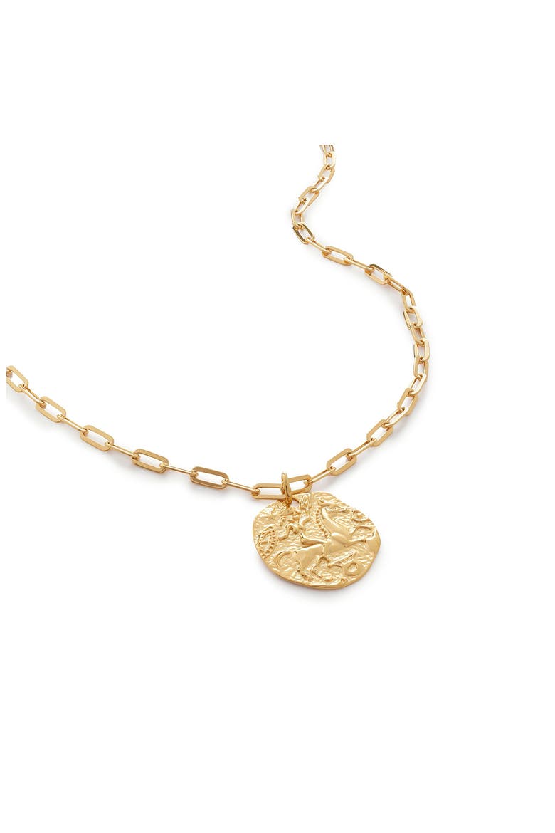 Goddess Coin Pendant Necklace, Main, color, 18CT GOLD VERMEIL ON STERLING
