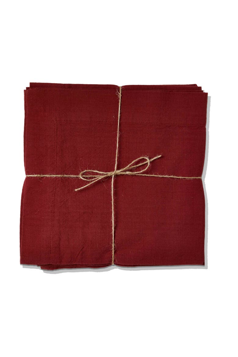 Threads Slub Napkin Set of 4, Main, color, Red