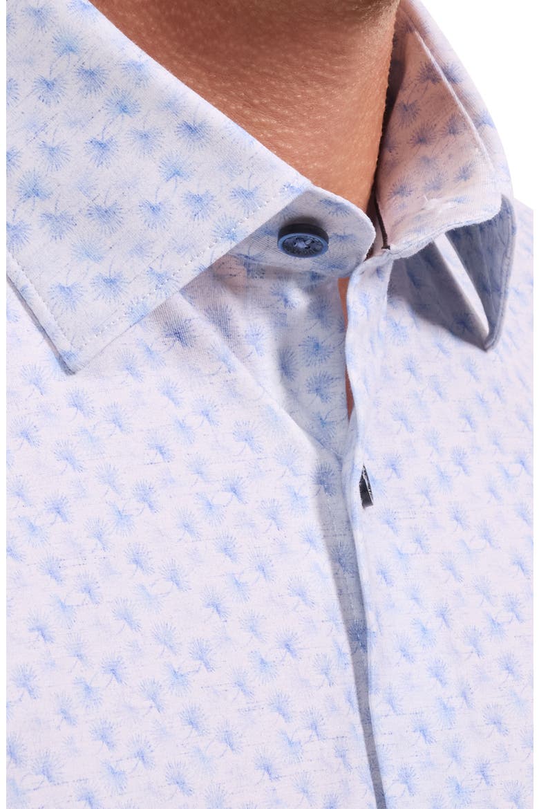 Miles OoohCotton® Dandelion Print Short Sleeve Button-Up Shirt, Alternate, color, ORCHID