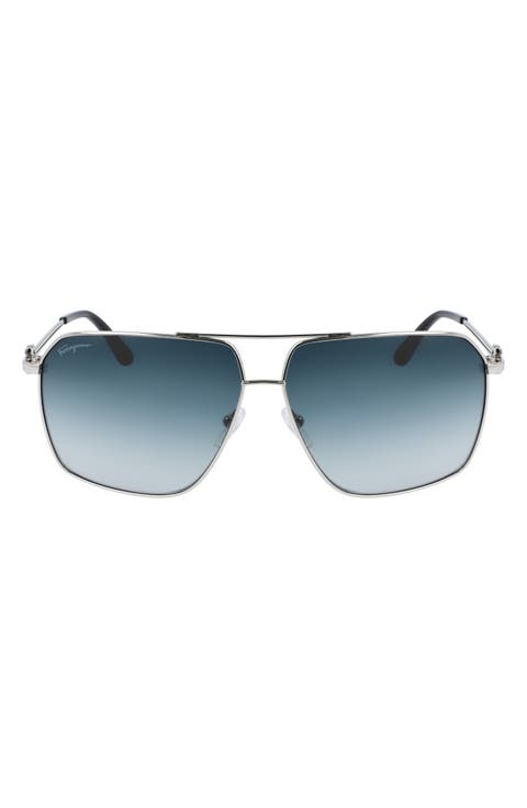 62mm Oversize Gradient Navigator Sunglasses