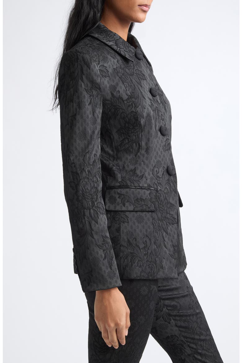 Bodie Floral Jacquard Jacket, Alternate, color, BLACK