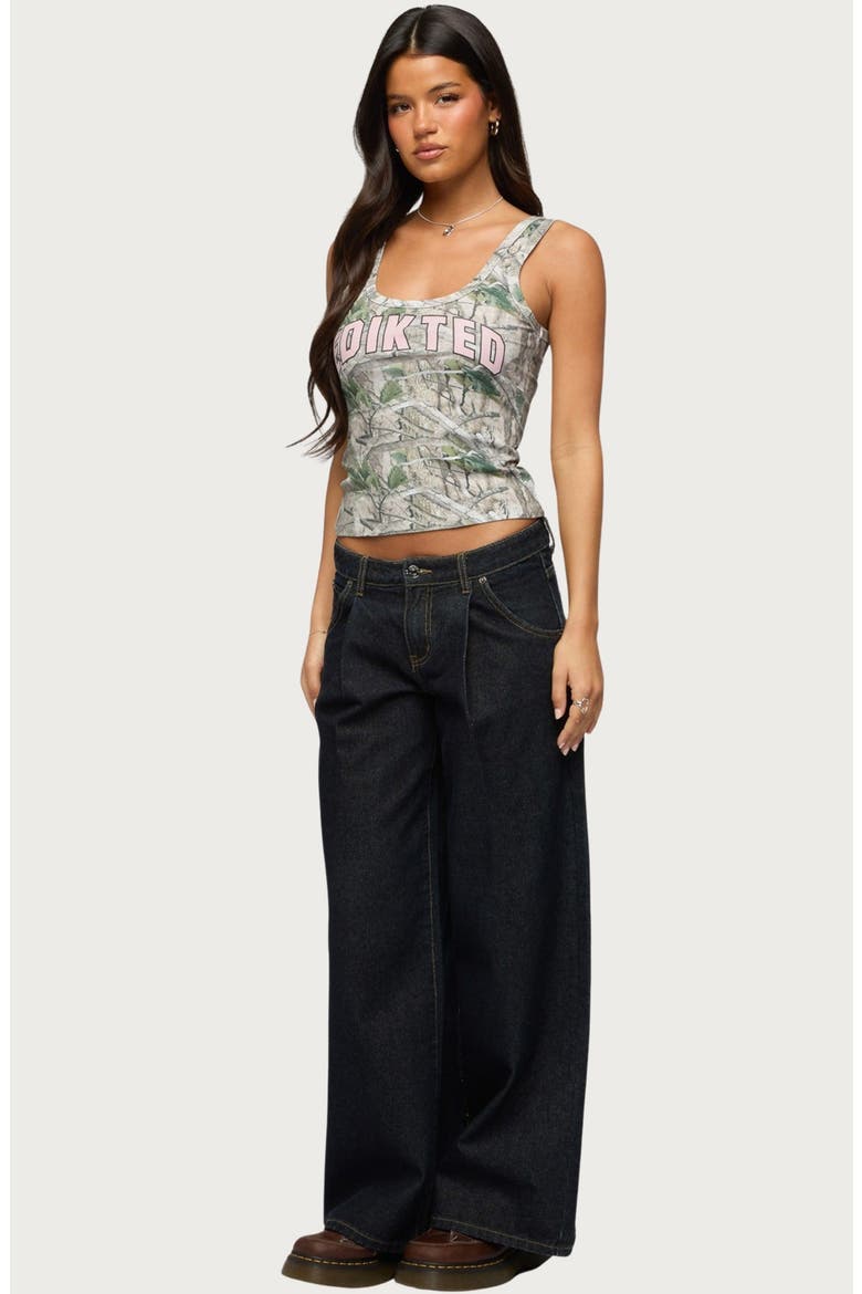 Rib Camo Crop Tank, Alternate, color, OLIVE