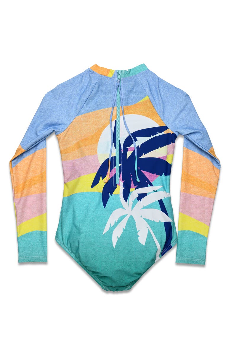 Hobie Kids' Hanalei Bay One-Piece Rashguard Swimsuit, Alternate, color, 