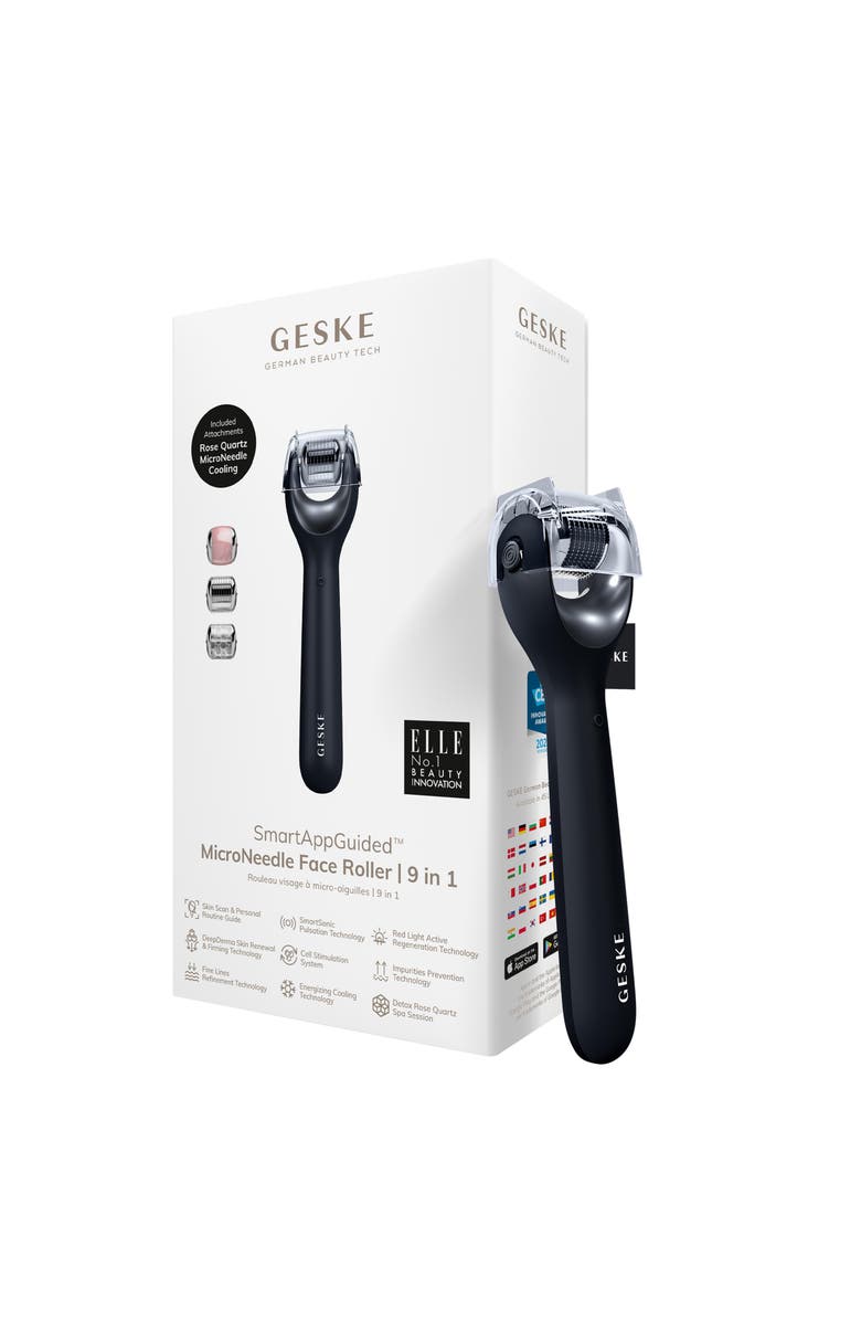 GESKE SmartAppGuided MicroNeedle Face Roller | 9 in 1, Main, color, Black