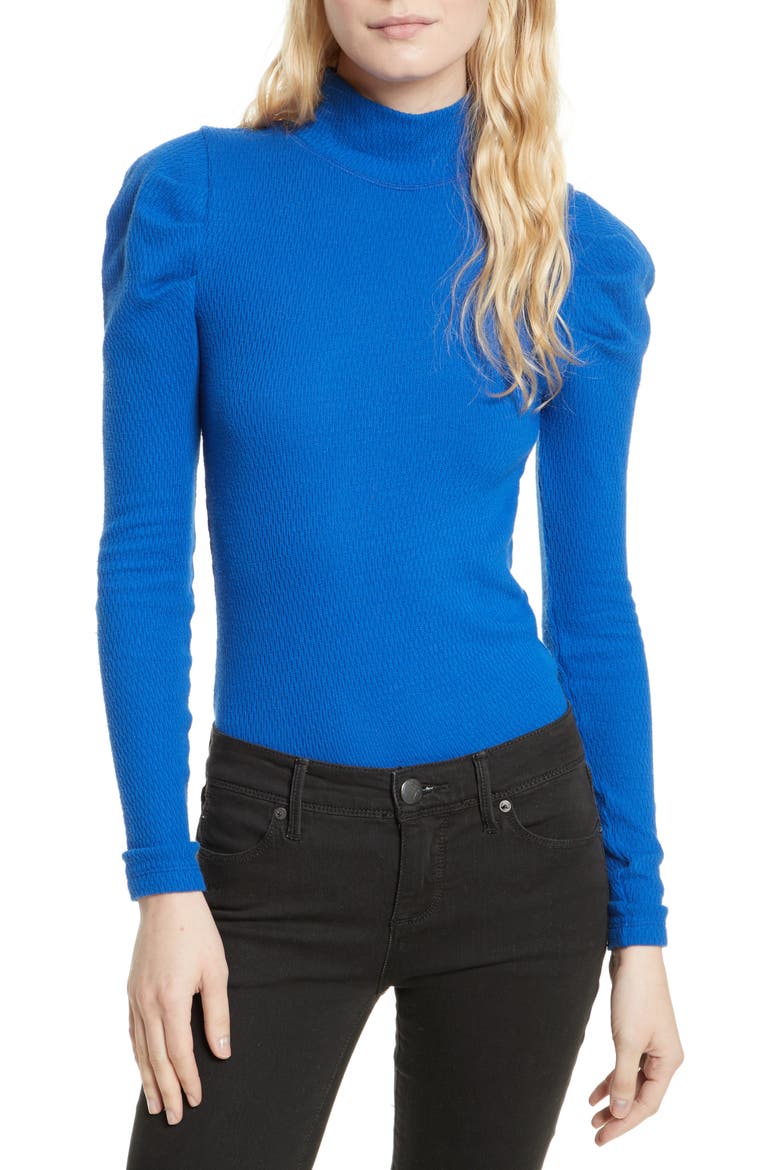 Tattooed Heart Puff Sleeve Top, Main, color, BLUE