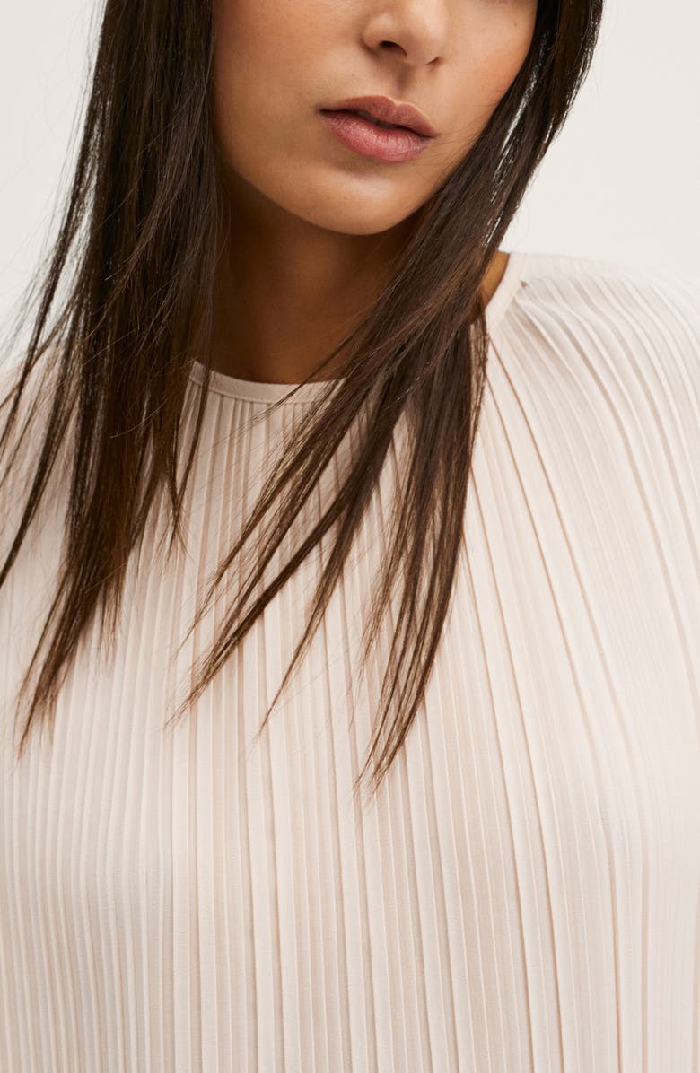 MANGO Oversize Pleated Long Sleeve Dress, Alternate, color,