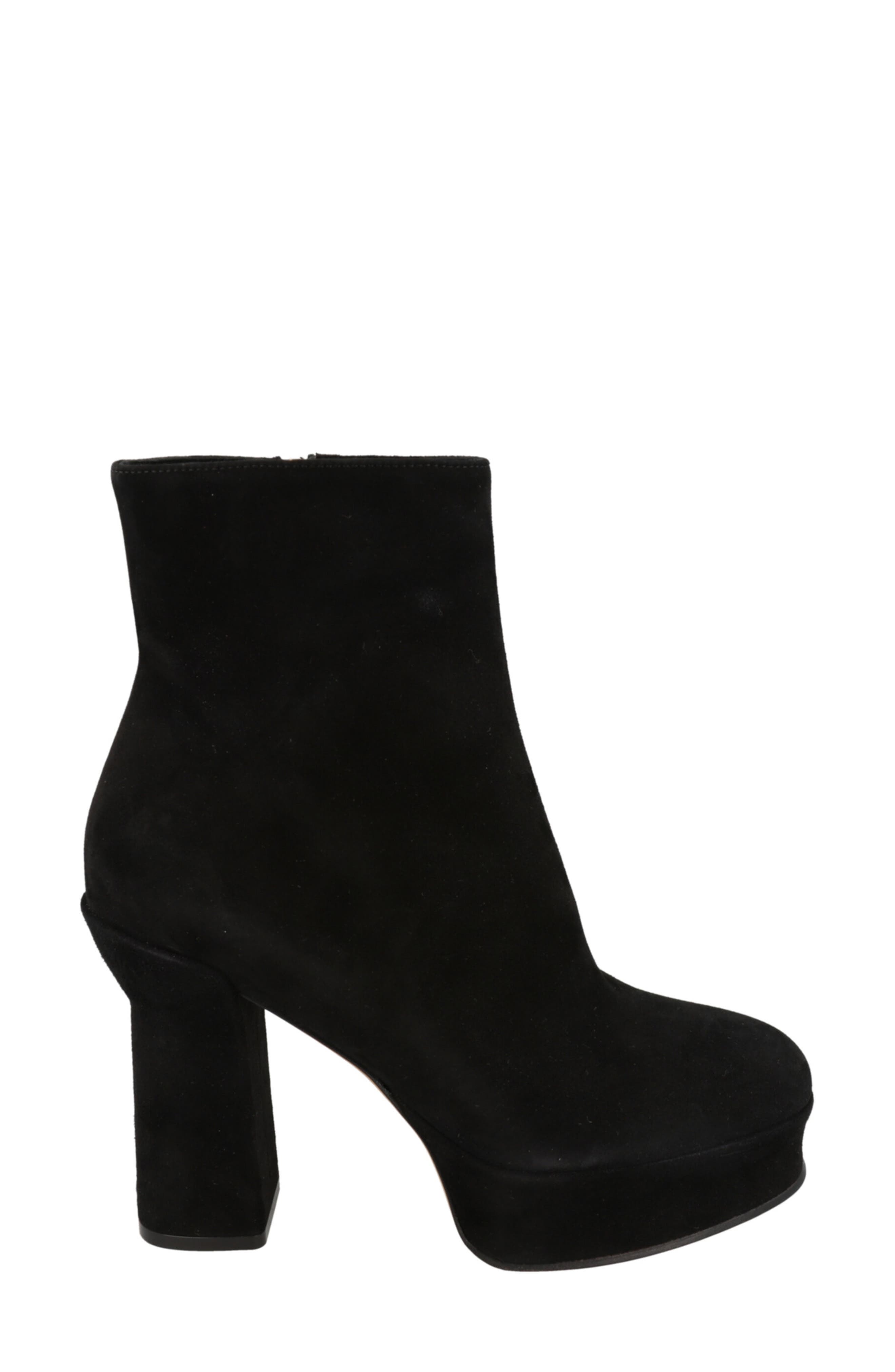 FERRAGAMO Sandra Platform Suede Boot, Alternate, color, Black