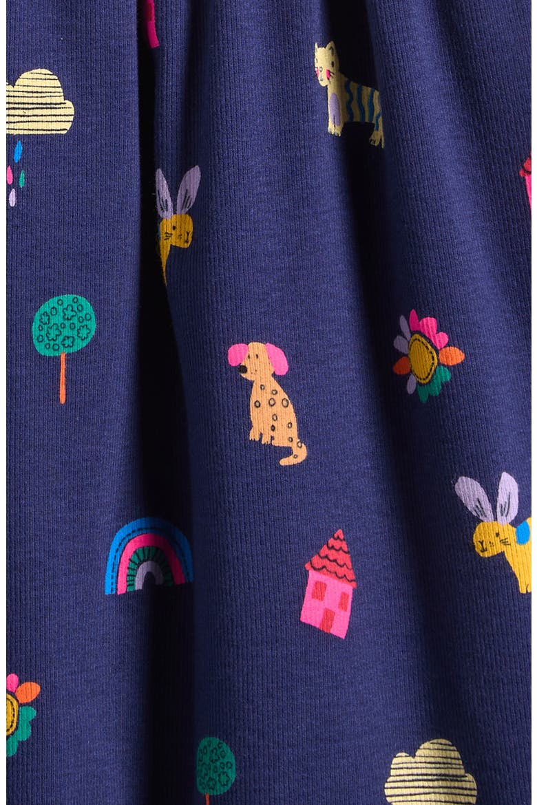 Kids' Print Rib Knit Dress, Alternate, color, BLUE