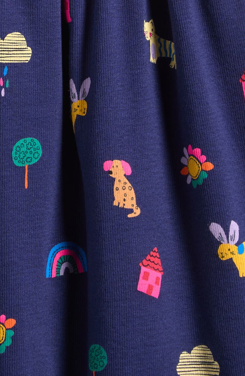 NEXT Kids' Print Rib Knit Dress, Alternate, color, Blue