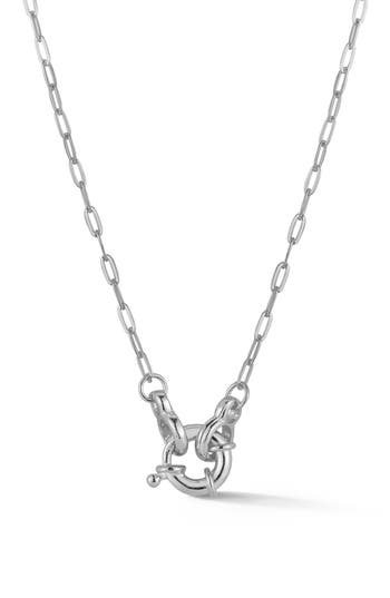 Glaze Jewelry Clasp Paperclip Necklace In Silver