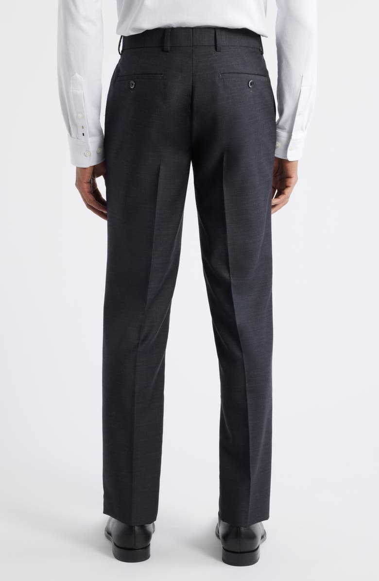 ZANETTI Slim Fit Flat Front Charcoal Grey Wool Dress Pants, Alternate, color, Charcoal