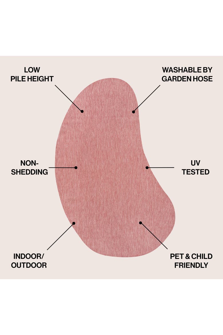 Evan Modern Rustic Organic Curve Indoor/Outdoor Shaped Area Rug, Alternate, color, Light Rose