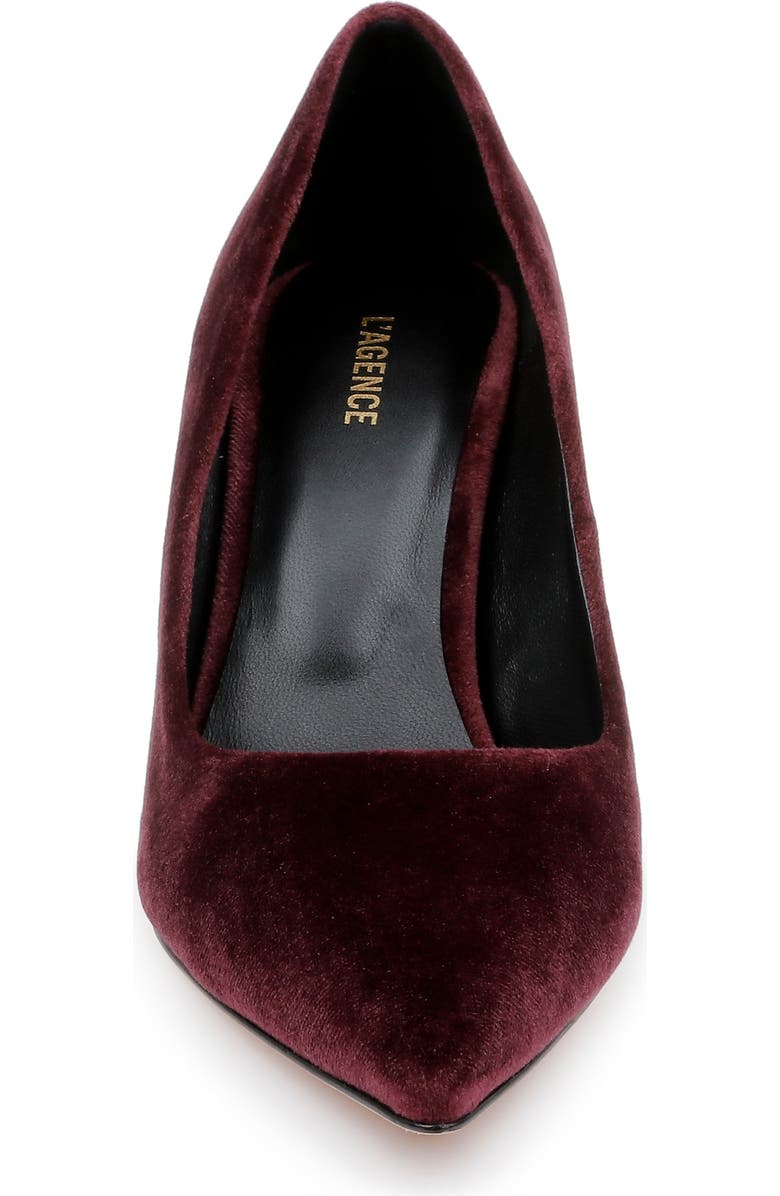 L'AGENCE Fleur Pointed Toe Pump, Alternate, color, Burgundy Velvet