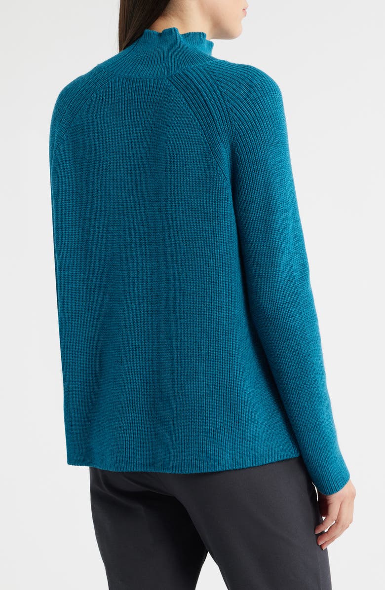 Eileen Fisher Raglan Sleeve Merino Wool Turtleneck Sweater, Alternate, color, Dragonfly