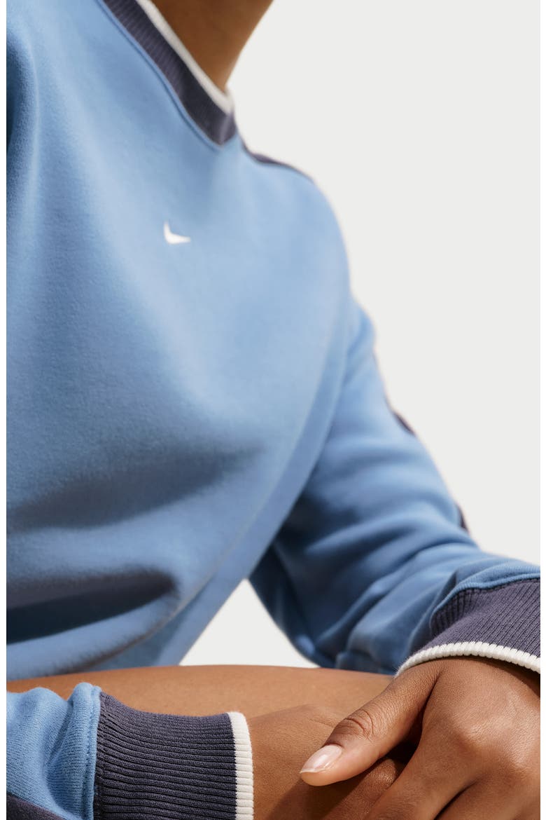 Long Sleeve Knit Crewneck Top, Alternate, color, WORK BLUE/ GRIDIRON