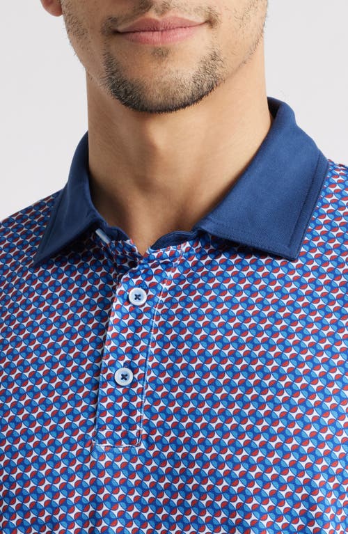 Johnston & Murphy Vintage Slub Modal Blend Polo In Navy/red