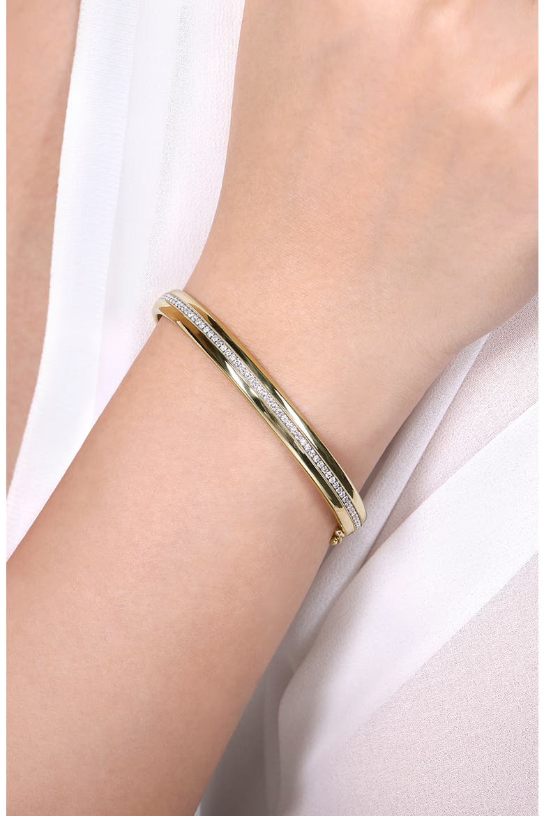 14K Gold Diamond Bangle, Alternate, color, 14K YELLOW GOLD