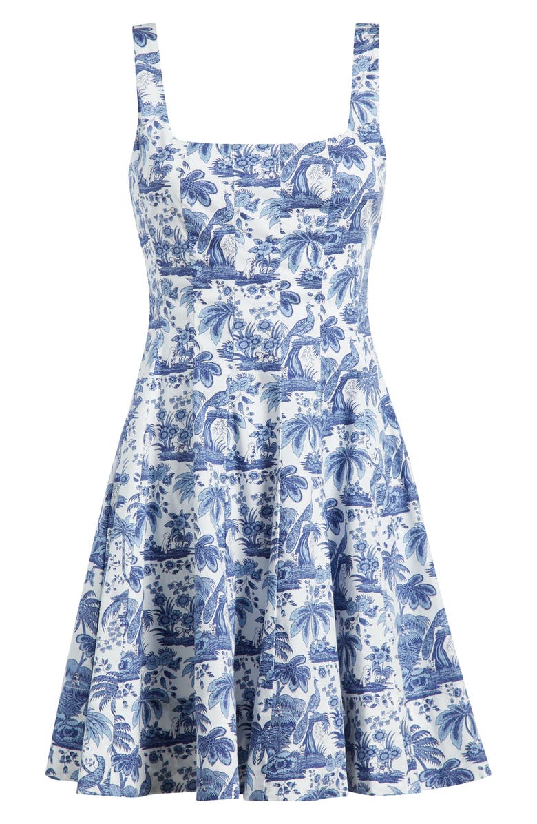 STAUD Wells Dot Minidress, Alternate, color, Blue Toile