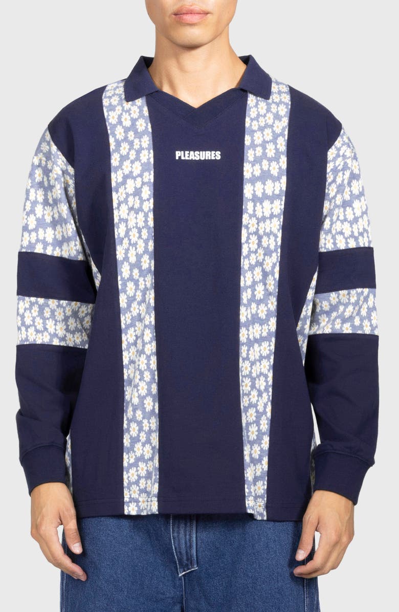 PLEASURES Sounds Cotton Rugby Polo, Main, color, Navy