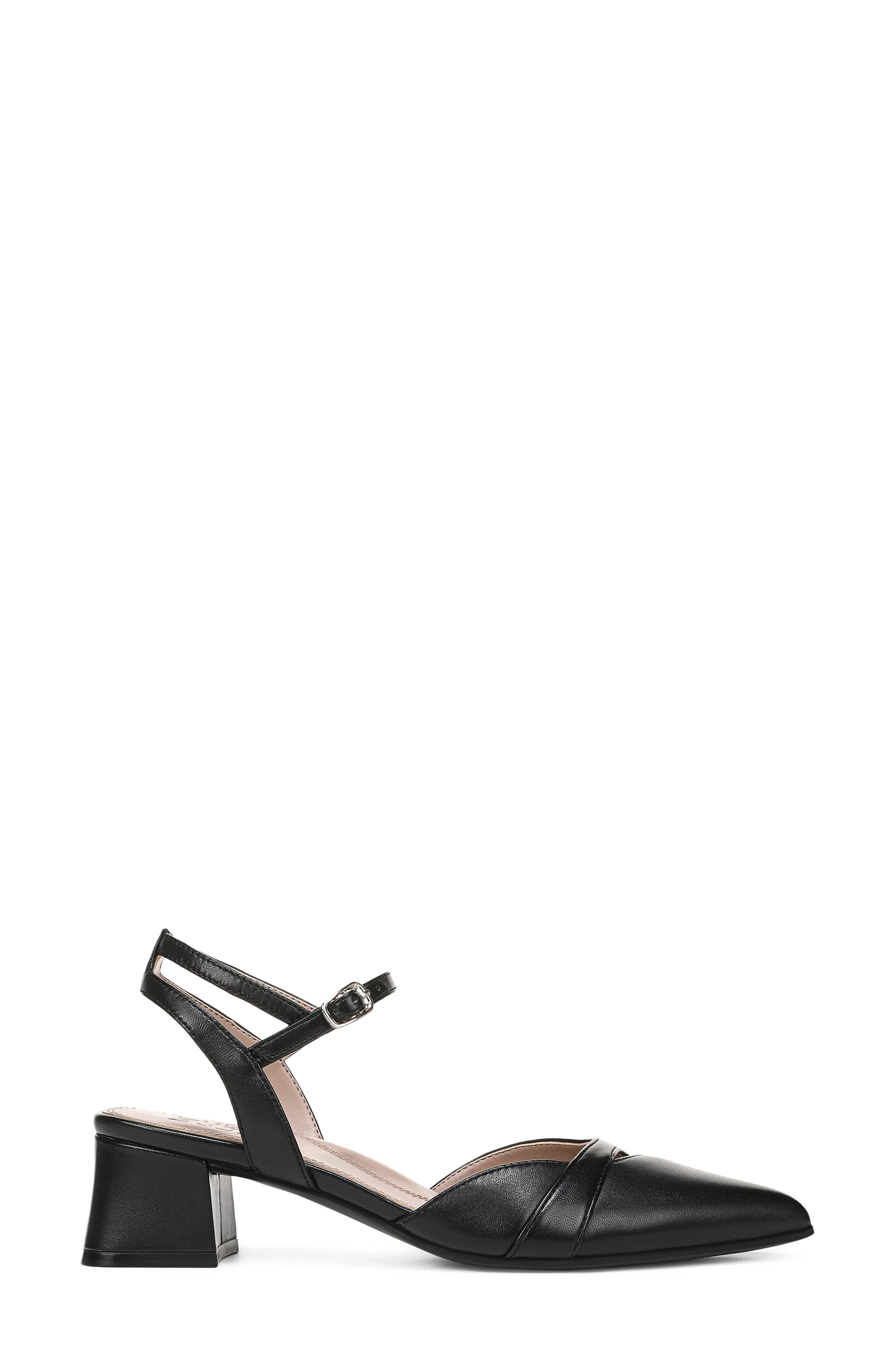 Merritt Slingback Pointed Toe Pump, Alternate, color, BLACK LEATHER