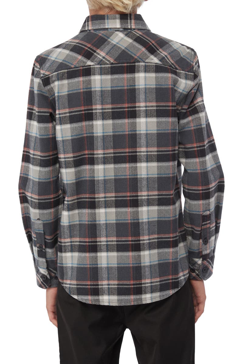O'Neill Kids' Winslow Plaid Cotton Flannel Button-Up Shirt, Alternate, color, 