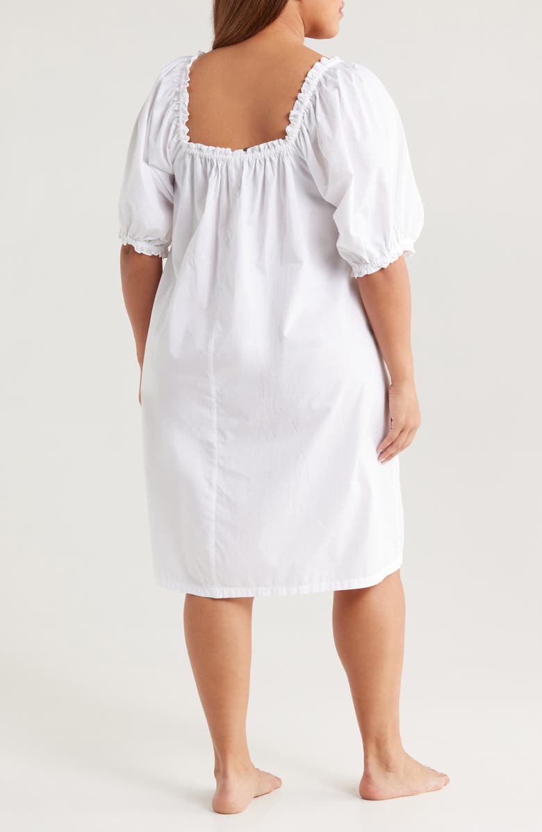 Nordstrom Tie Front Cotton Nightgown, Alternate, color, White