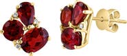EFFY Garnet & Diamond Stud Earrings - 0.06ct.