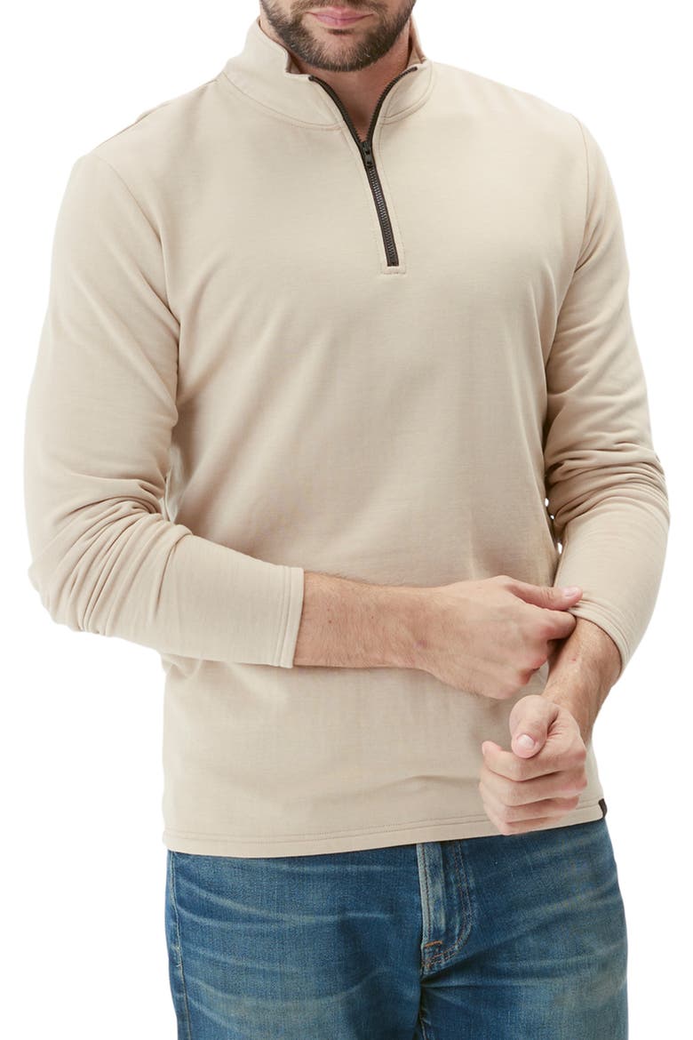 Kace French Terry Quarter Zip Top, Alternate, color, CHAI