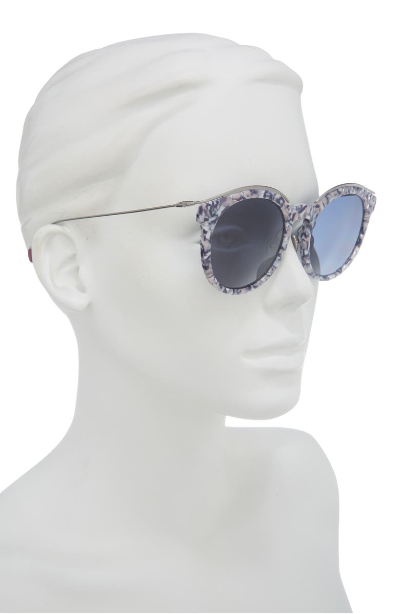 DIOR Blossom 52mm Round Sunglasses, Alternate, color, Pattern Violet