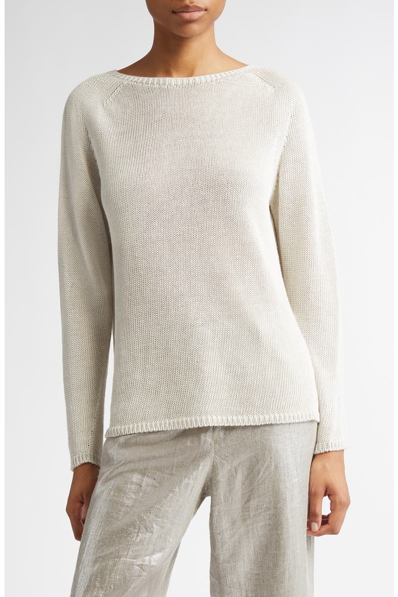 Giolino Boat Neck Linen Sweater, Main, color, ECRU