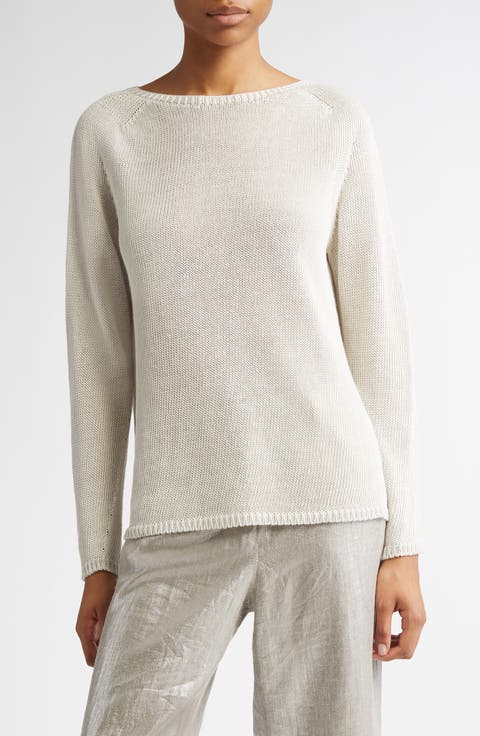 Giolino Boat Neck Linen Sweater