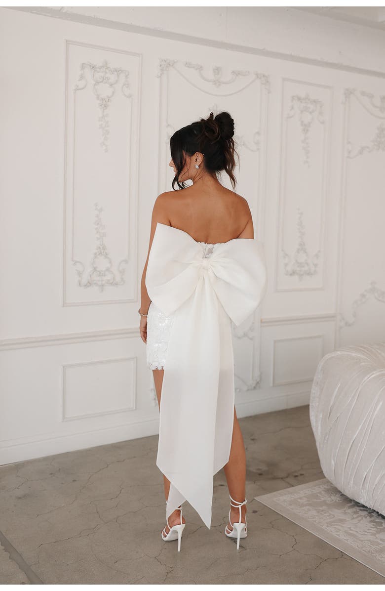 Untamed Petals Rosalie Bow Mini Dress, Alternate, color, Ivory