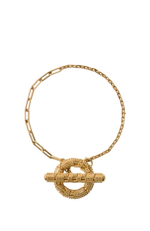 Check Granulation T-Bar Bracelet