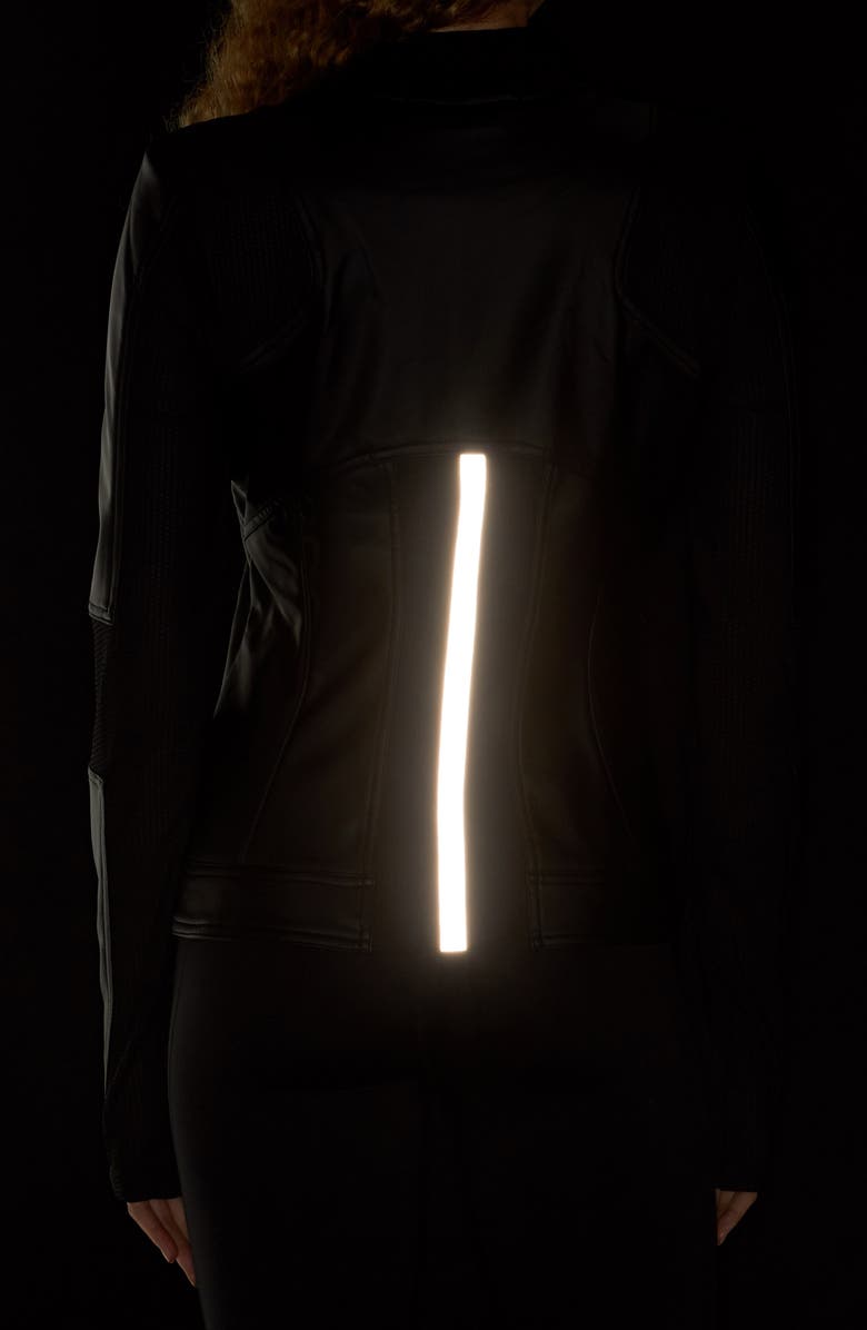 Blanc Noir Run Moto Water Resistant Bomber Jacket, Alternate, color, 