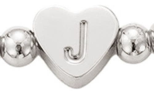 Adornia Beaded Initial Charm Bracelet Set In Silver